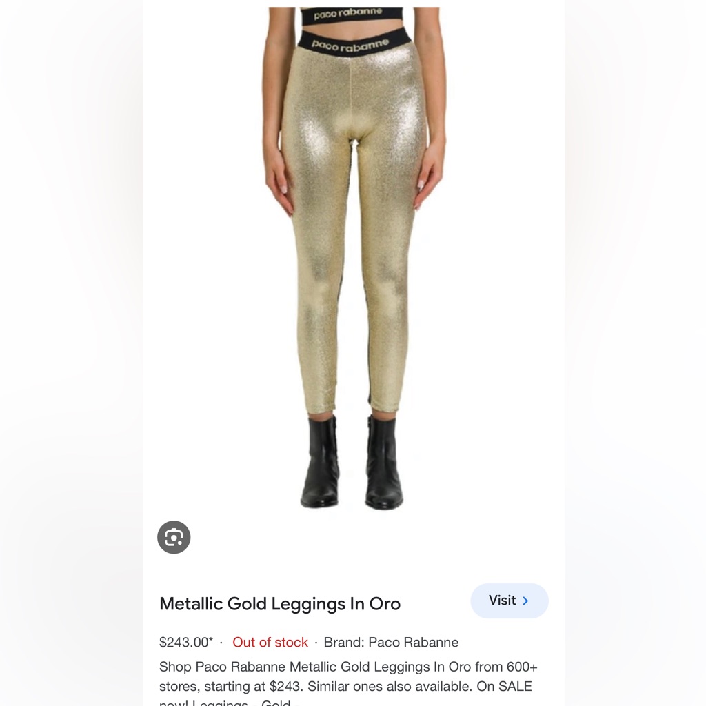 Paco Rabanne Metallic Gold Leggings And Top